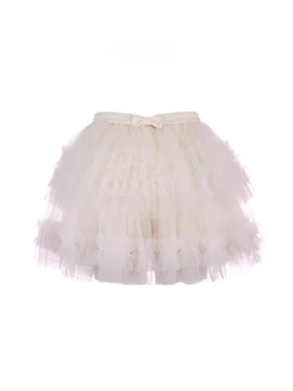 With Skirt Tiered Mini Tulle Shorts Lining White Puffy