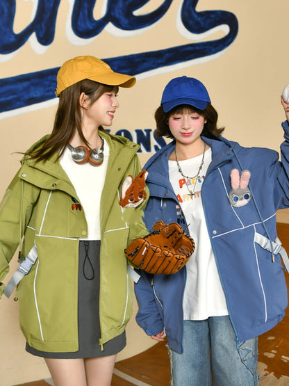 ズートピア ニックとジュディ グリーン/ブルー フード付きジャケット