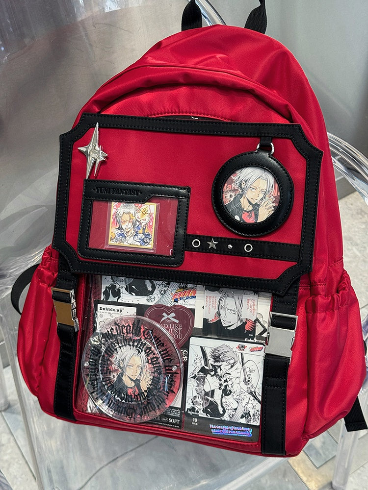 Black & Red Stars Large Capacity Ita Backpack