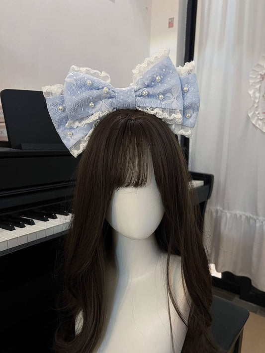 Bead Lolita KC Bow Details with Blue Lace