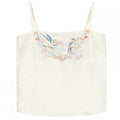 Top Bird Camisole mit Blumenmuster und Stickerei in Aprikosenrot
