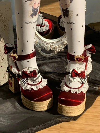 Janes Red Alice Wonderland Lolita Mary Sweet Vibes in Platforms