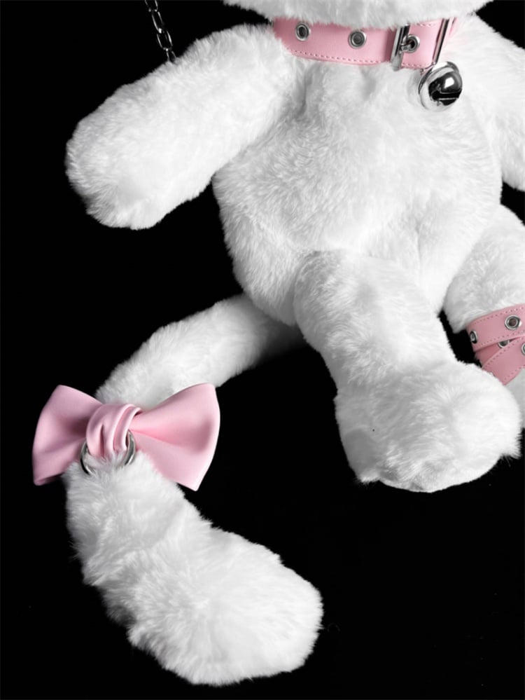 Weißer süßer Kätzchen-Plüsch-Rucksack