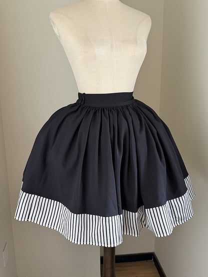 White Striped Hem Gothic Lolita Skirt - Flower Fairy Daily