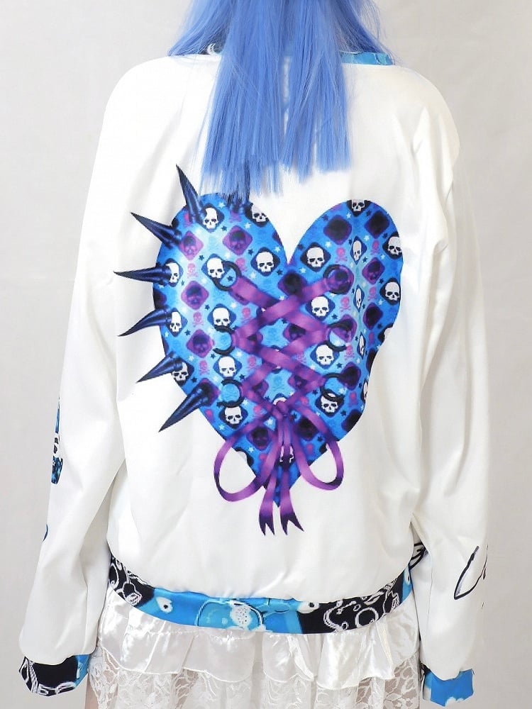 Skelett Guro WeißBlau Und Stern Sweatshirt Druck Kawaii Knochen