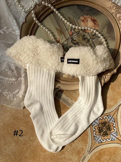 Sweet Plush Cuff Calf Socks