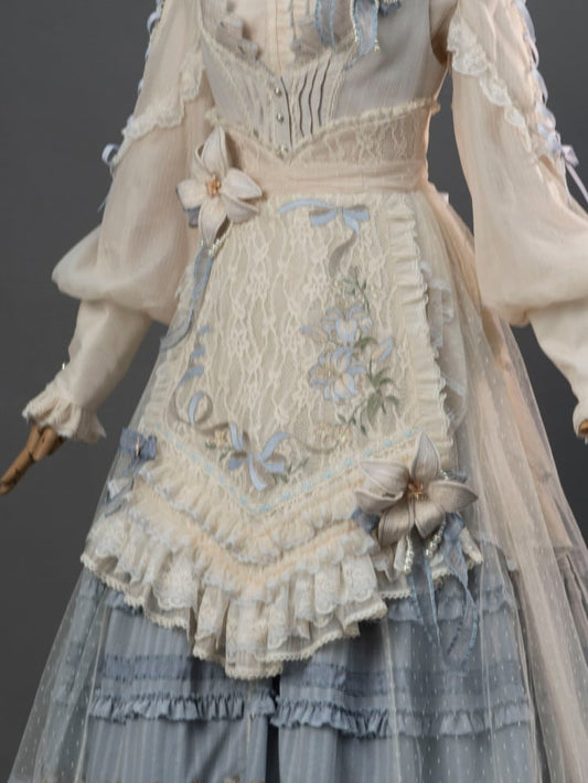 Blau / Lila / Graue Lilienschürze