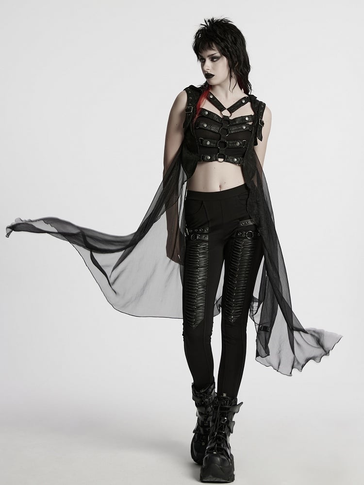 Punk Hollow Skeleton Black Personalized Vest