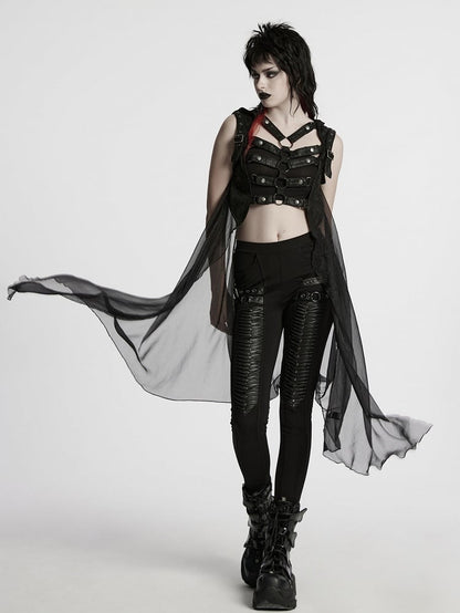 Punk Hollow Skeleton Black Personalized Vest