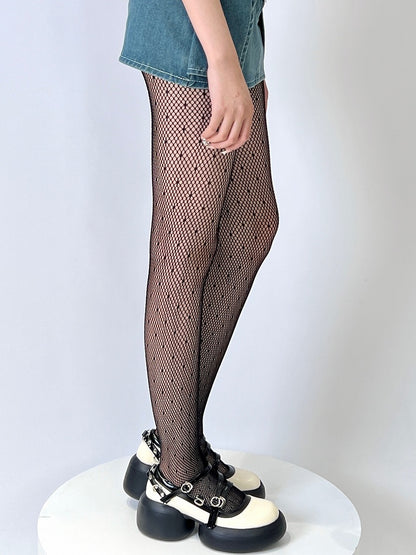 Black/White Polka-dot Pattern Tights