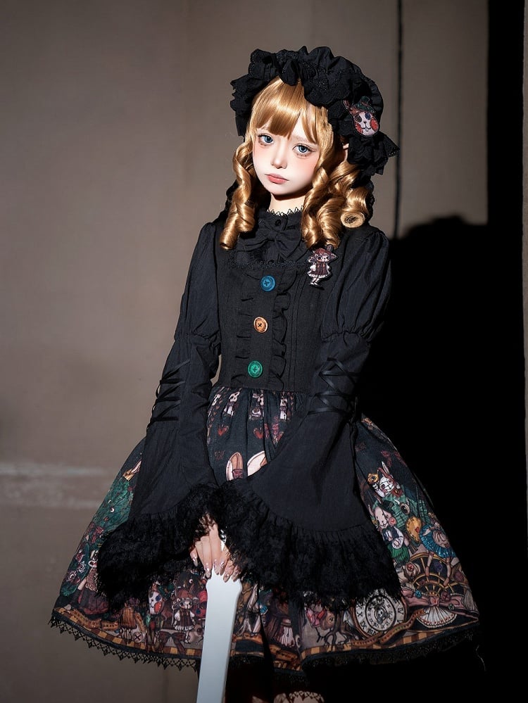 Black Bell Sleeves Gothic Lolita Blouse