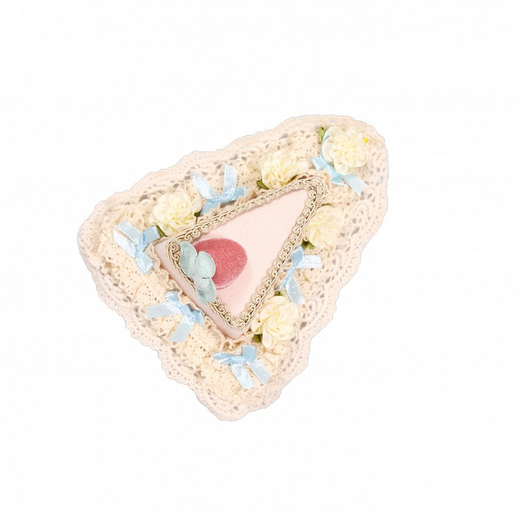 Strawberry Cake Mini Hat with Lace, Jasmines & Blue Bows - Blood Supply