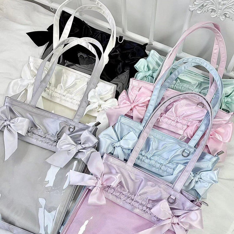 Satin Lace Daily Bag Pink Bow Ita