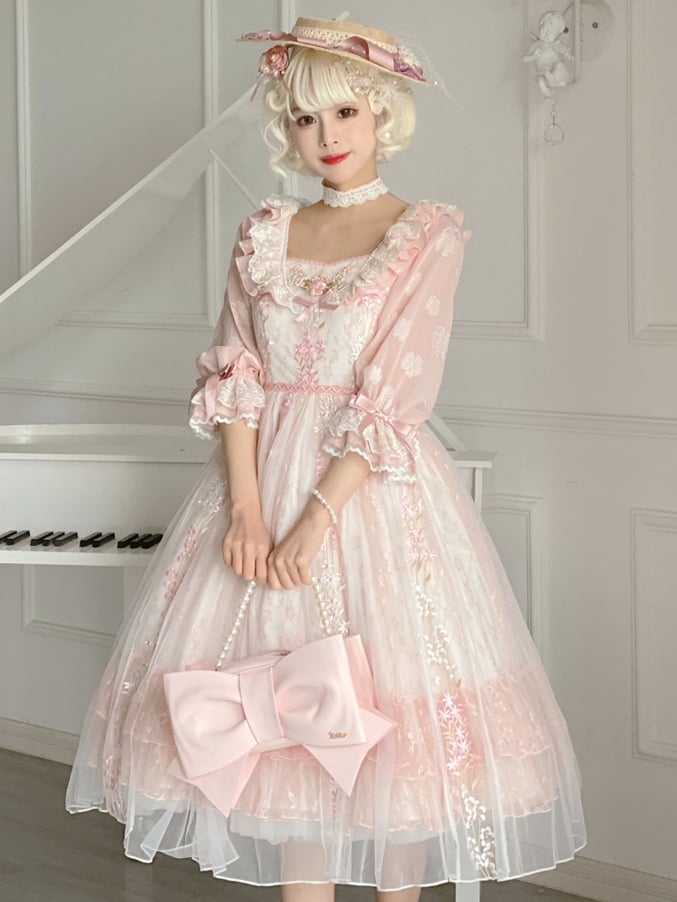 Black/Pink Bokwnot Crossbody Sweet Lolita Bag