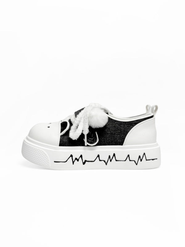 with Shoes Canvas Kitty Platform Strap Dual System Black Themed