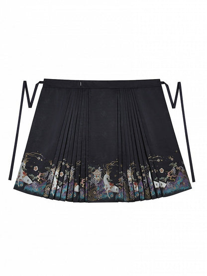 Long Ming-Style Mamian Skirt with Chinoiserie Embroidery - Zao Jing Ji