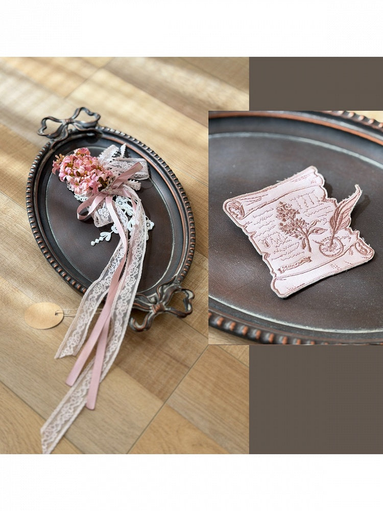 Sweet Floral Embroidery Brooch Set - Penny House