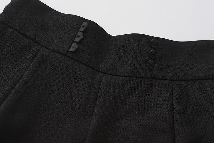 Ouji Lolita Gold Black High-Waisted Shorts Prince with Buttons