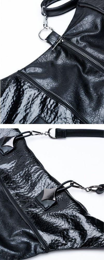 ゴシックパンクブラック折りたたみ四角星バッグ