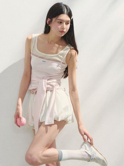 Waistband Kawaii White Pink Bubble with Skirt