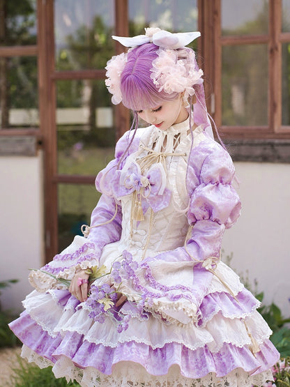 ジャカードパープルボレロローブタッセル