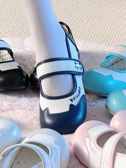 Shoes Cat Ear Dark Kitty Jane Mary Design Sweet Blue –
