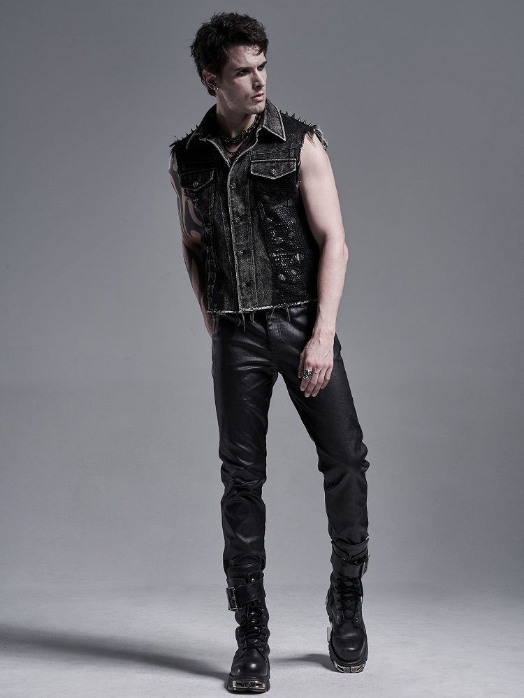 Black Men's Punk Decadent Vest