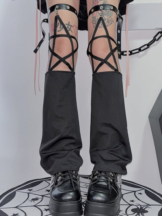 Star Black Design Glamourös mit Y2K-Wärmern Loop Leg