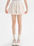 Bubble Shorts Taillendruck Beige Elastisch Allover Kitty