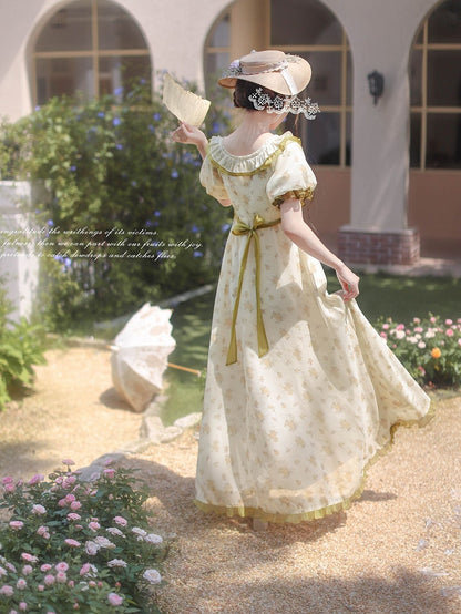 Stück Empire Taille Grün Taillengürtel Elegante Klassische Lolita One mit Blumenkleid