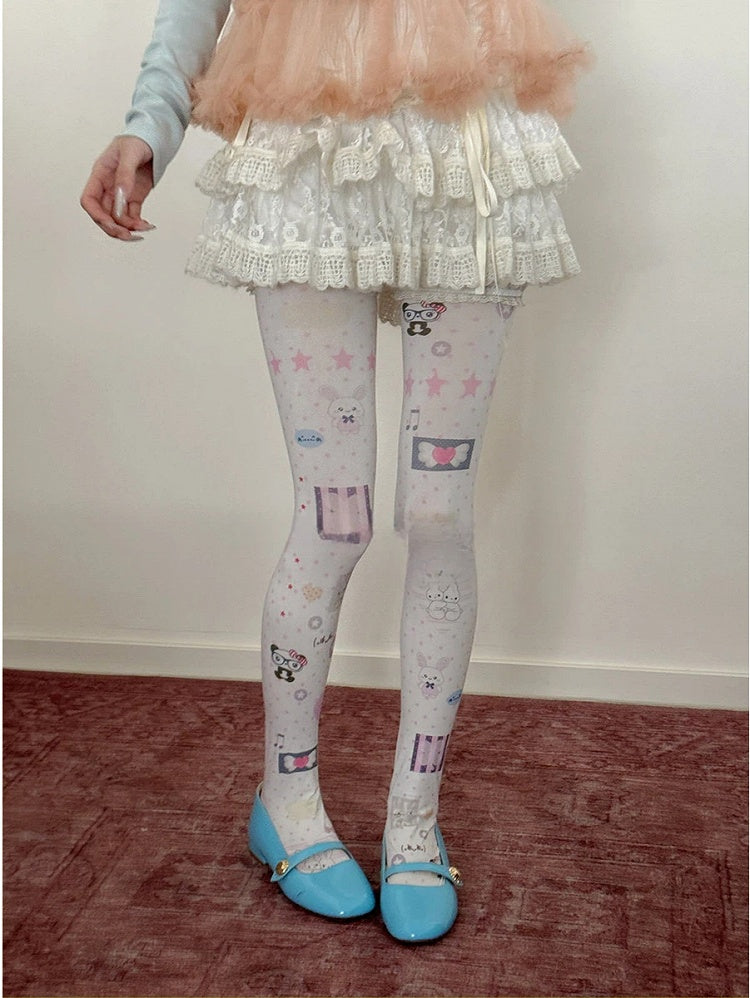 Pattern Dot Cute Tights Polka Bunny