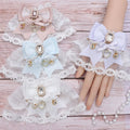 10 Jirai Rhinestone Color Cuffs Wrist Lace Kei Bowknot Options Pearl