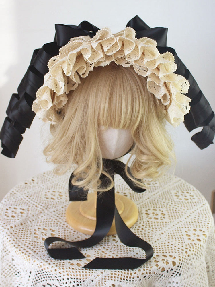 Bonnet Curls 8 Lolita Options Lace Ribbons with Color and – Design