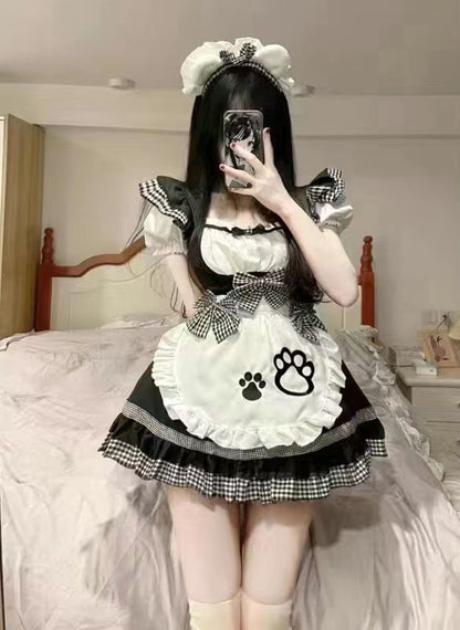 Sweet Lolita Cat Maid Dress with Headband (S-XXL)
