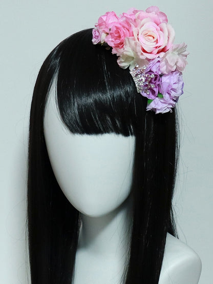 Verzierte Krone PinkLila Haarspange Design Floral