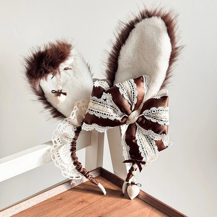 (With Set KC Accents) Chocolate-Themed Furry Ear Lolita