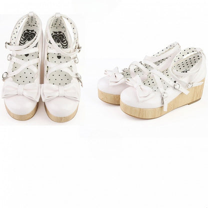 Sweet Crisscross at Bow White Design - Wedge Top Platforms