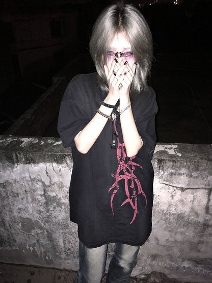 Washed Ghostly Hand T-Shirt with Regular/Fade Black Print