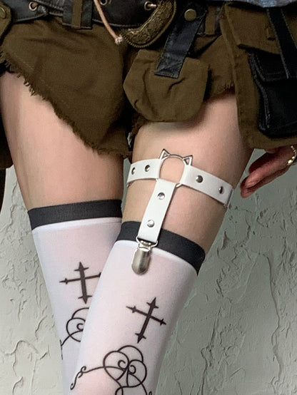 Y2K ホワイトガータースタッドイヤーキャットの詳細