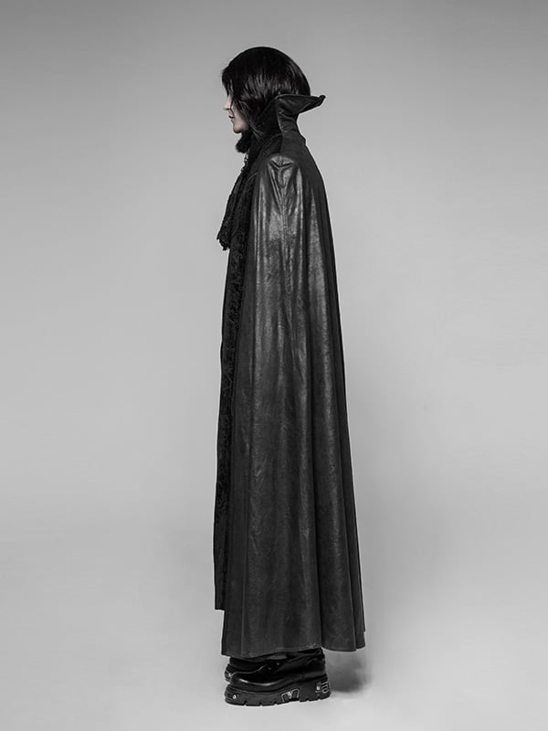 Coat Black Gothic Count Cloak Long Night Men's