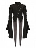 Black with Sleeves Collar Lolita Bell Top Ouji Stand Split-Tail