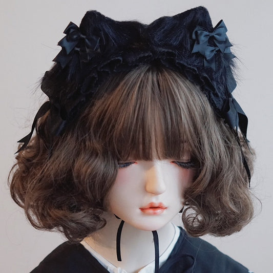 猫の色の詳細ヘアバンドの装飾3つの蝶結びの耳のオプション