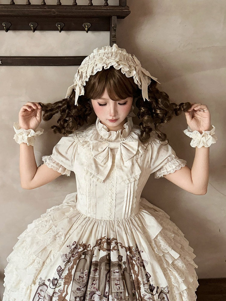 Dotted Lace Hairband with Bow for Sweet Lolita - NnSTAR