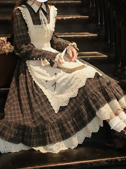 Lace Apron Decoration Bowknot Trim with Beige