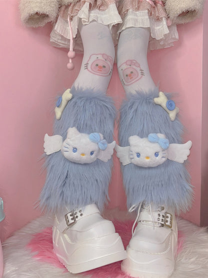 ホワイトキティプリントタイツ