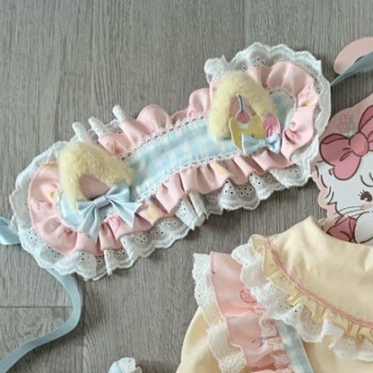 Bow Ear Lolita Pink and Kitten Hairband Blue