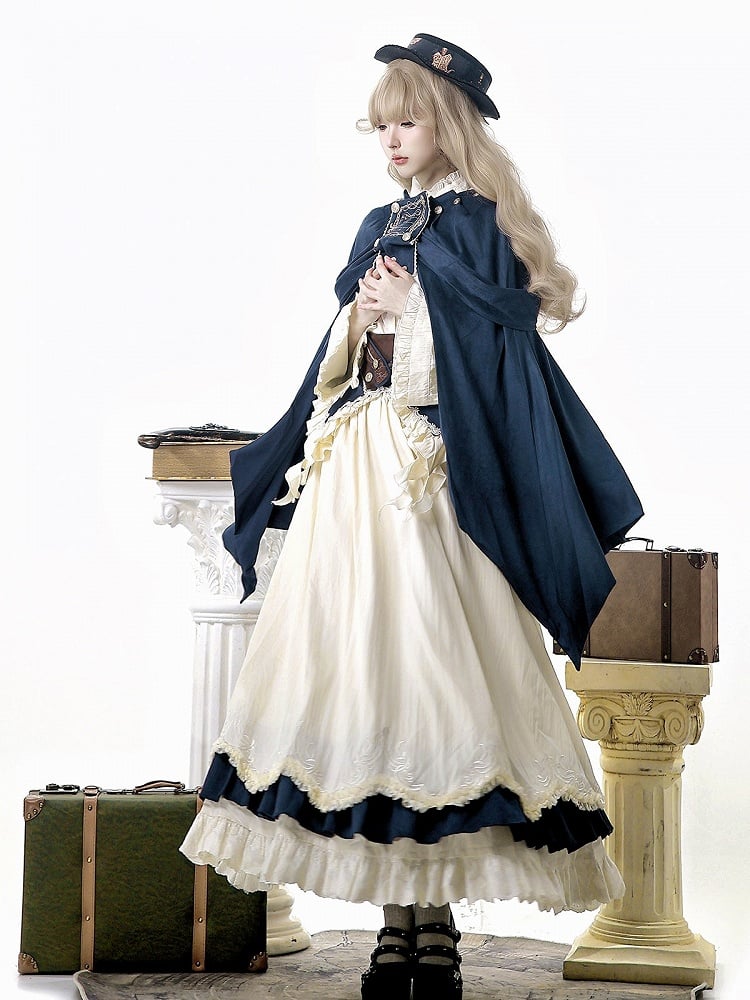 Classic Lolita Four-Piece Set with Ruffles and Embroidery - Xiong Dou Jiang