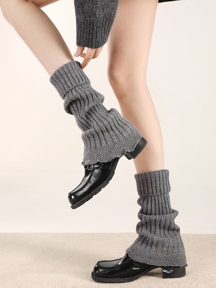 Warm Warmers Turn-Down Collar 4 Colors Knitted Flared Leg