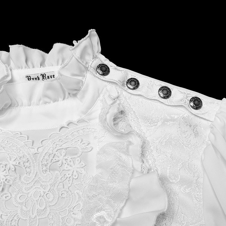 Shirt Pullover Men's Gothic White Glamorous