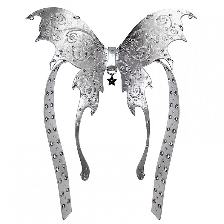 Punk Schwarz/Silber Schmetterling Taillengürtel